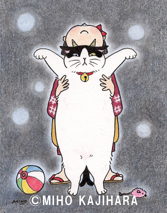 作品（ペン＋色鉛筆）